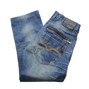 Black Premium Jeans Mens 30x25 Low Rise Slim‎ Straight Distressed Denim Pants